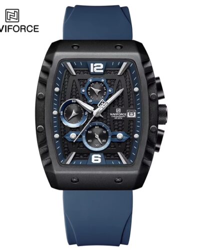 NAVIFORCE 8025 Barrel Mens Sports Quartz Waterproof Silicon Strap Watch