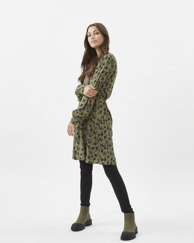 Dark Olive Short Dress 2